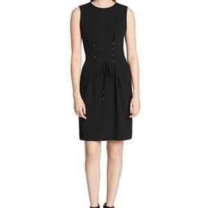 Calvin Klein black Sheath Dress with Lace Up